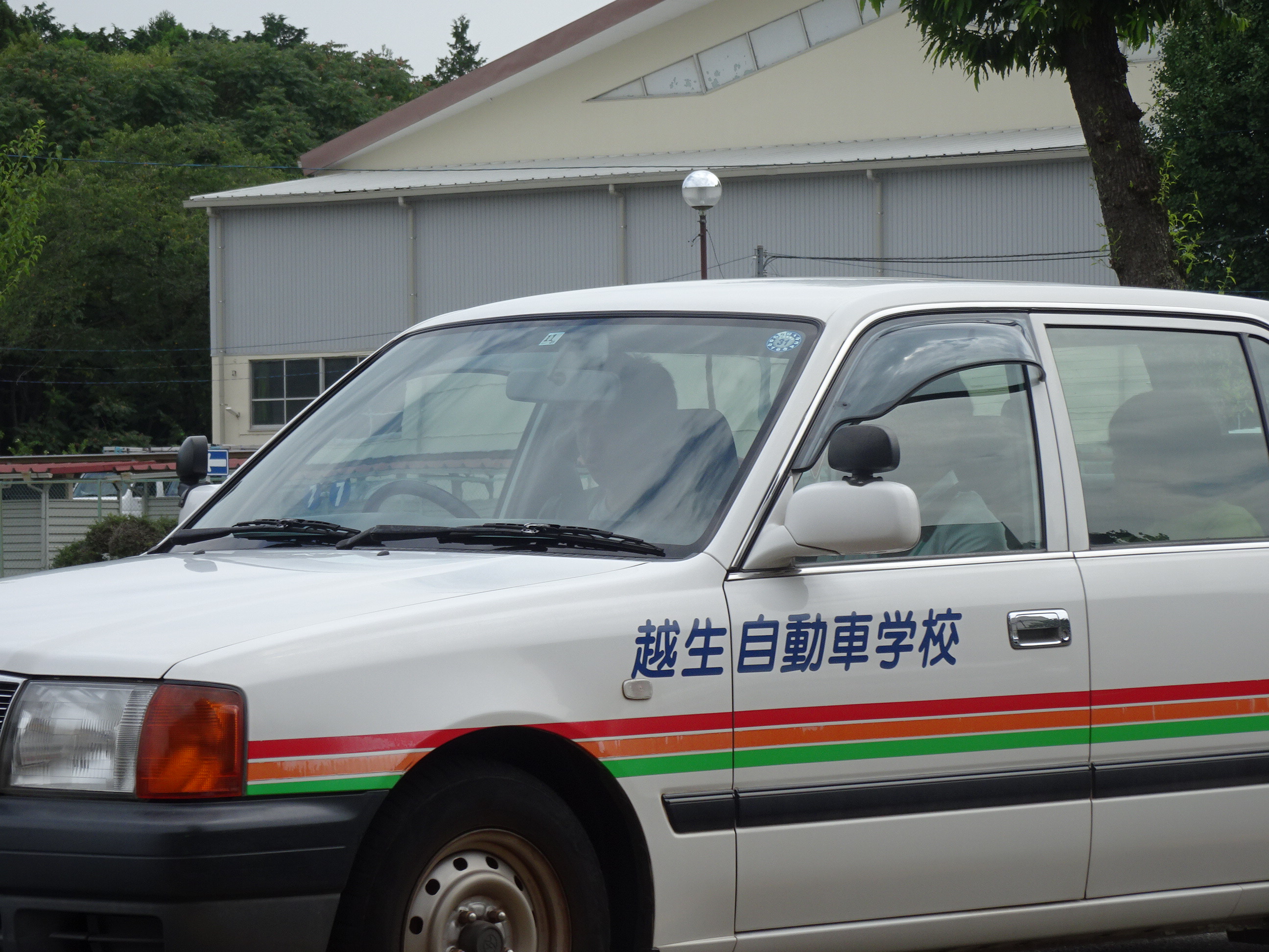 自動車の運転を実際に体験しています。